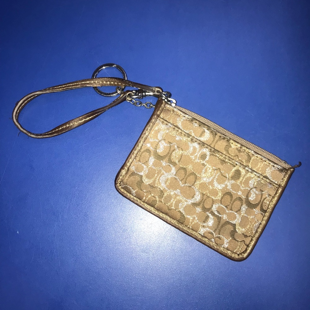 Coach Gold Monogram Coin Wallet